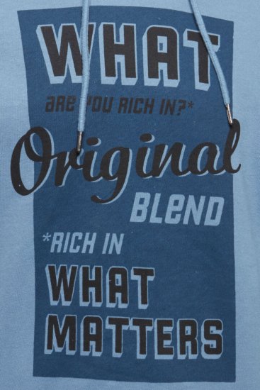 Blend Hoodie 4285 Copen Blue - Mikiny & mikiny s kapucí - Mikiny & Mikiny s kapucí 2XL-12XL