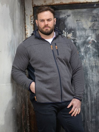 D555 Conrad Detachable Hood Bonded Fleece Zip Through Hoody Námořnická modrá - Mikiny & mikiny s kapucí - Mikiny & Mikiny s kapucí 2XL-12XL