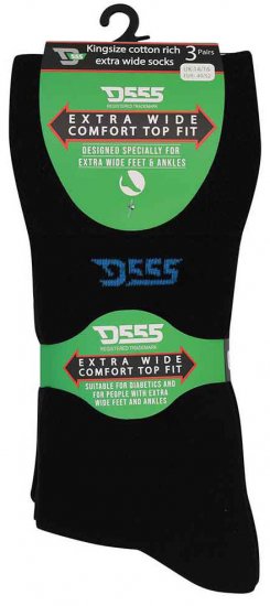 D555 Harold Extra Wide Comfort Fit Socks 3-pack - Spodní prádlo - Spodní Prádlo Nadměrné Velikosti 2XL-8XL
