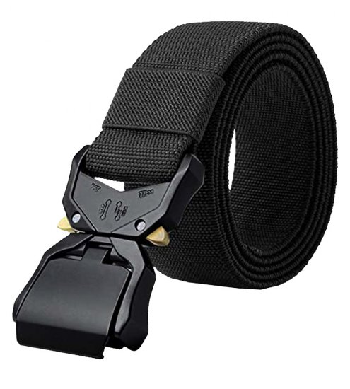 D555 Dale Tactical Stretch Webbing Belt with Heavy Duty Quick Release Buckle Black - Pásky - Pásky W40-W70/2XL-8XL
