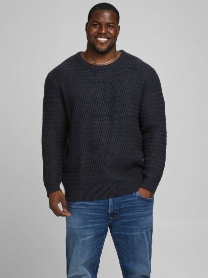 Jack & Jones JCOBRANDON Knit Black - Mikiny & mikiny s kapucí - Mikiny & Mikiny s kapucí 2XL-12XL