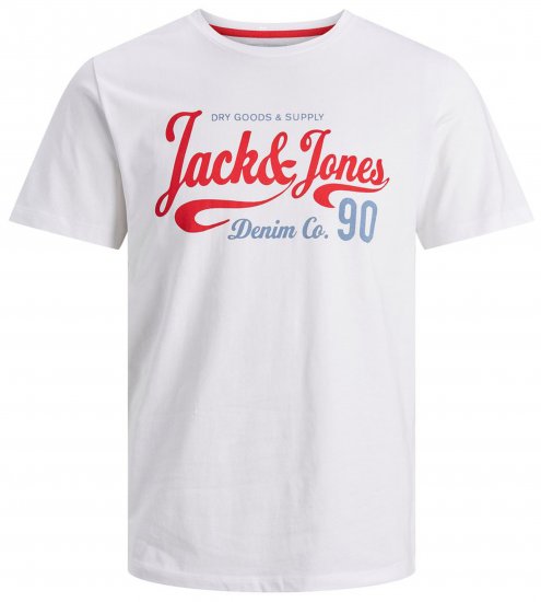 Jack & Jones JJMOON T-shirt White - Trička - Trička nadměrné velikosti - 2XL-14XL