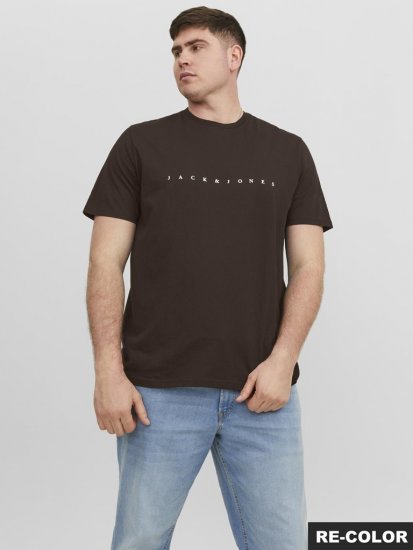 Jack & Jones STAR T-shirt Brown - Trička - Trička nadměrné velikosti - 2XL-14XL