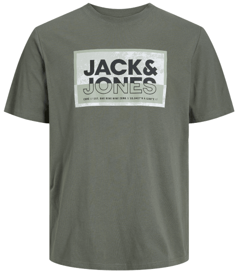 Jack & Jones JCOLOGAN T-Shirt Agave Green - Trička - Trička nadměrné velikosti - 2XL-14XL