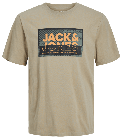 Jack & Jones JCOLOGAN T-Shirt Crockery - Trička - Trička nadměrné velikosti - 2XL-14XL