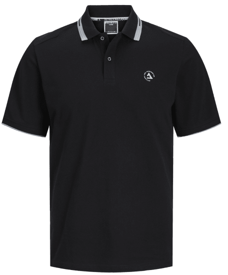 Jack & Jones JCOHASS LOGO Polo Black - Polokošile - Polokošile 2XL-8XL - Trička s límečkem 2XL-8XL