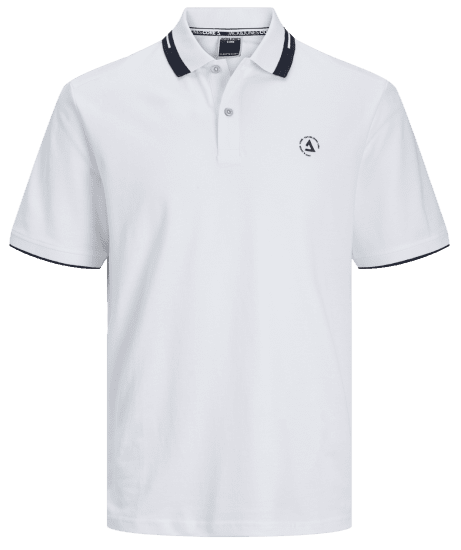 Jack & Jones JCOHASS LOGO Polo White - Polokošile - Polokošile 2XL-8XL - Trička s límečkem 2XL-8XL