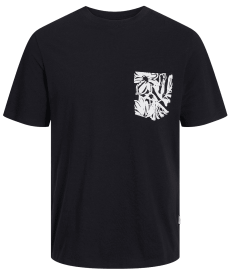 Jack & Jones JORLAFAYETTE POCKET T-Shirt Black - Trička - Trička nadměrné velikosti - 2XL-14XL