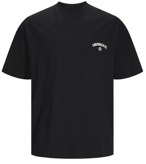 Jack & Jones JORSANTORINI BACK T-Shirt Black - Trička - Trička nadměrné velikosti - 2XL-14XL