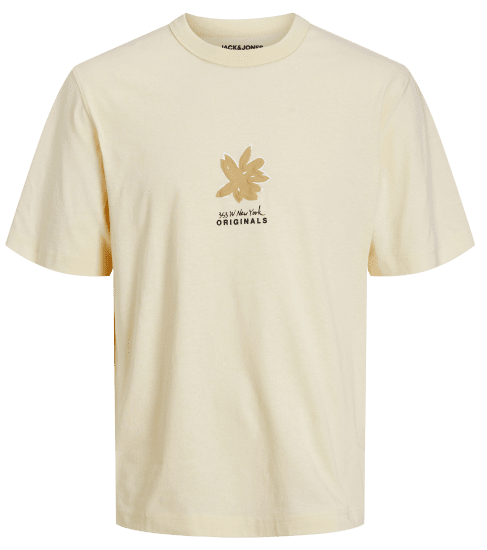 Jack & Jones JOREASTER ACTIVITY T-Shirt Buttercream - Trička - Trička nadměrné velikosti - 2XL-14XL