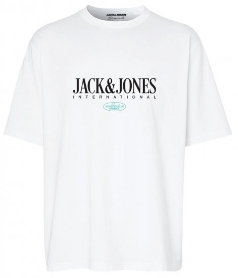 Jack & Jones JORLUCCA T-Shirt Bright White - Trička - Trička nadměrné velikosti - 2XL-14XL