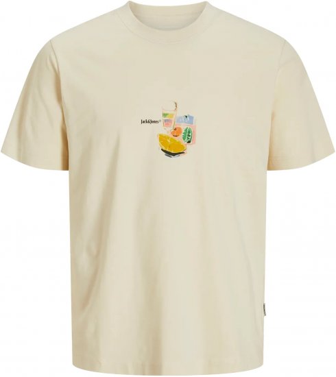 Jack & Jones Varenna Crew Neck T-Shirt Antique White - Trička - Trička nadměrné velikosti - 2XL-14XL