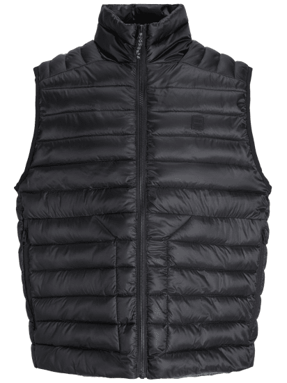 Jack & Jones Prime Light Puffer Gilet Vest Black - Vesty - Vesty ve velkých velikostech