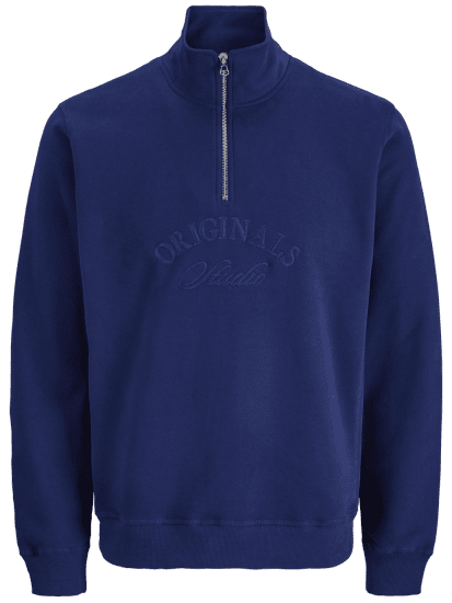 Jack & Jones Bleecker Branding High Neck Sweatshirt Ocean Cavern - Mikiny & mikiny s kapucí - Mikiny & Mikiny s kapucí 2XL-12XL