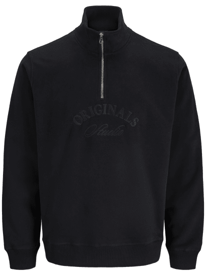 Jack & Jones Bleecker Branding High Neck Sweatshirt Black - Mikiny & mikiny s kapucí - Mikiny & Mikiny s kapucí 2XL-12XL