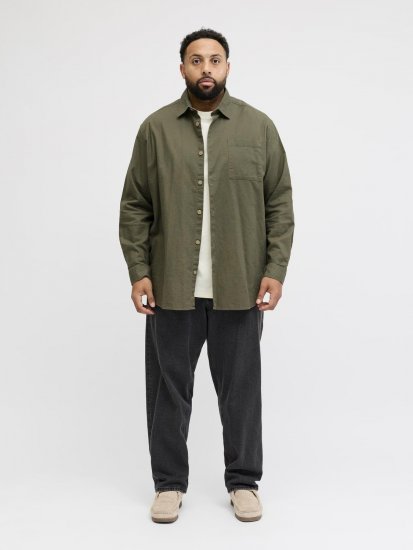 Jack & Jones Tristan Overshirt khaki - Košile - Košile 2XL-10XL