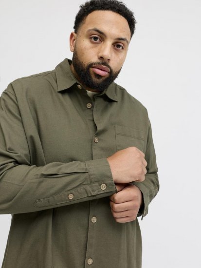 Jack & Jones Tristan Overshirt khaki - Košile - Košile 2XL-10XL