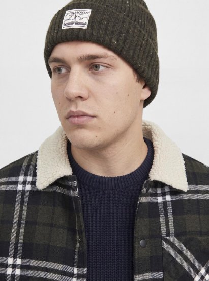 Jack & Jones Zac Teddy Košilová bunda Zelená - Bundy - Bundy Nadměrné Velikosti - 2XL-8XL