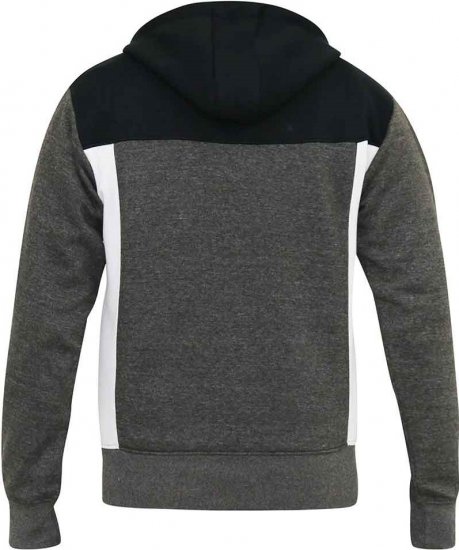 D555 NATHAN Full Zip Hoody With Cut And Sew Detail Black/Charcoal - Mikiny & mikiny s kapucí - Mikiny & Mikiny s kapucí 2XL-12XL