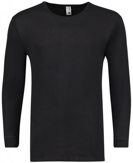 Adamo Royal Fine Ribbed Long sleeve Under-T-shirt Black - Spodní prádlo - Spodní Prádlo Nadměrné Velikosti 2XL-8XL