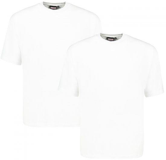 Adamo Marlon Comfort fit 2-pack T-shirt White - Trička - Trička nadměrné velikosti - 2XL-14XL