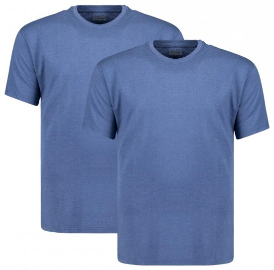 Adamo 129420 Tričko 2 ks Denimová modrá - Trička - Trička nadměrné velikosti - 2XL-14XL