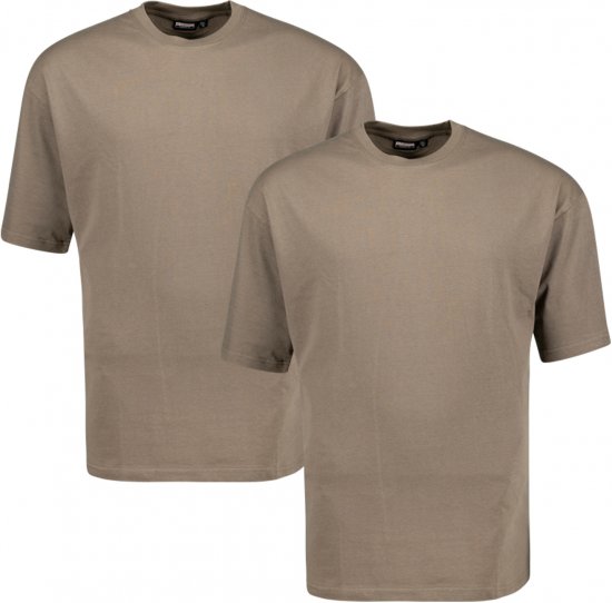 Adamo Marlon Comfort fit 2-pack T-shirt Khaki - Trička - Trička nadměrné velikosti - 2XL-14XL