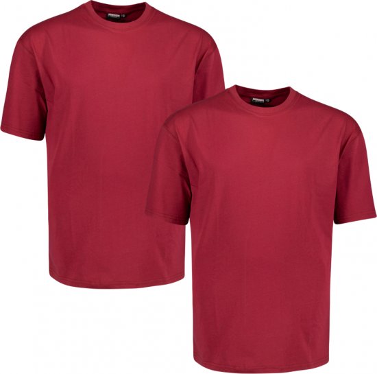 Adamo Marlon Comfort fit 2-pack T-shirt Blackberry - Trička - Trička nadměrné velikosti - 2XL-14XL