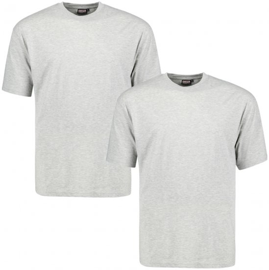 Adamo Marlon Comfort fit 2-pack T-shirt Grey - Trička - Trička nadměrné velikosti - 2XL-14XL