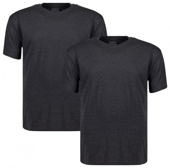 Adamo 129420 Tričko 2 ks Tmavě šedý melír - Trička - Trička nadměrné velikosti - 2XL-14XL