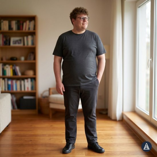 Adamo 129420 Tričko 2 ks Tmavě šedý melír - Trička - Trička nadměrné velikosti - 2XL-14XL