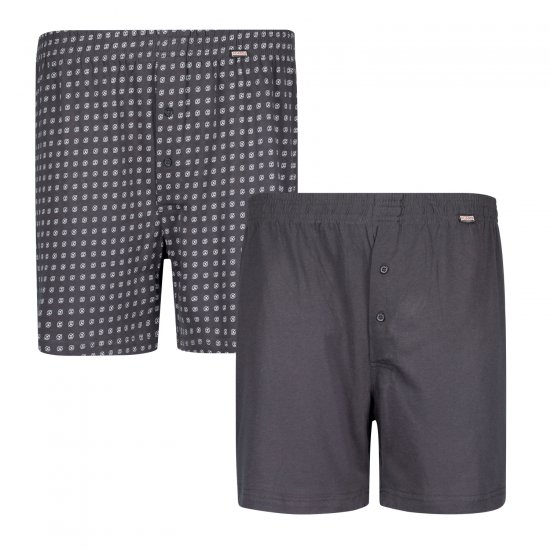 Adamo Dean Boxershorts 2-pack Charcoal - Spodní prádlo - Spodní Prádlo Nadměrné Velikosti 2XL-8XL