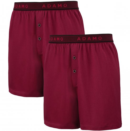 Adamo Jonas Boxershorts Burgundy 2-pack - Spodní prádlo - Spodní Prádlo Nadměrné Velikosti 2XL-8XL