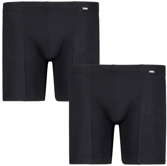 Adamo Jim Boxer shorts 2-pack Black - Spodní prádlo - Spodní Prádlo Nadměrné Velikosti 2XL-8XL
