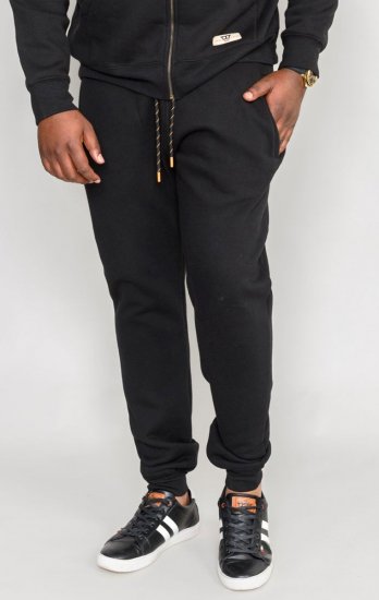 D555 Buckingham Cuffed Jogger With Side Pockets Black Tall Sizes - PÁNSKÉ OBLEČENÍ MT-6XLT - TALL-velikosti