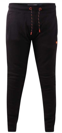 D555 Buckingham Cuffed Jogger With Side Pockets Black Tall Sizes - PÁNSKÉ OBLEČENÍ MT-6XLT - TALL-velikosti