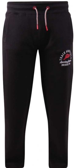  D555 Chilworth Open Hem Jogger Black Tall Sizes - PÁNSKÉ OBLEČENÍ MT-6XLT - TALL-velikosti