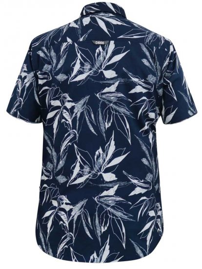 D555 FINLEY Hawaiian AO Print Shirt Navy - Košile - Košile 2XL-10XL