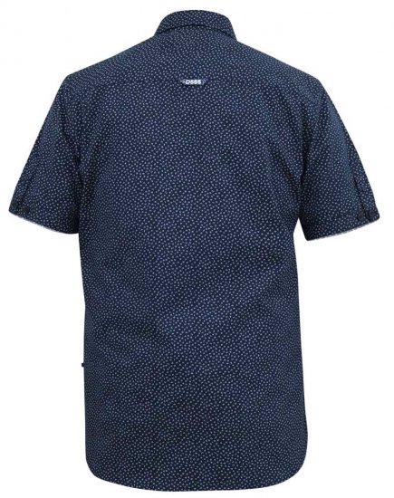 D555 BRODY S/S Micro AO Print Shirt Navy - Košile - Košile 2XL-10XL