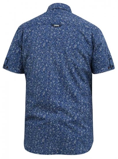 D555 KYLE S/S Micro AO Print Shirt Blue - Košile - Košile 2XL-10XL