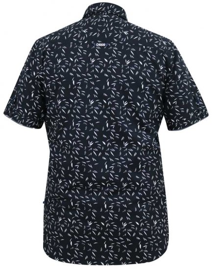 D555 BEAU S/S AO Leaf Print Shirt Navy - Košile - Košile 2XL-10XL