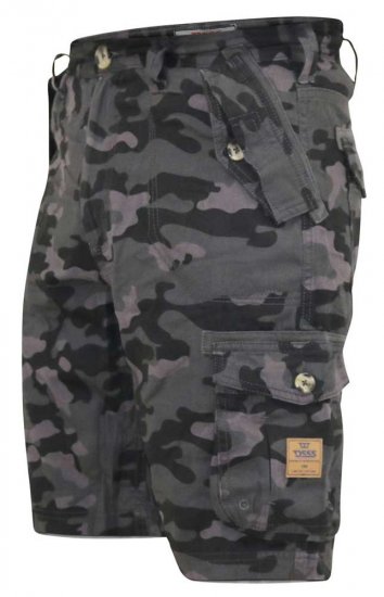 D555 ZAVIER Camo Cotton Cargo Shorts - Šortky - Šortky Nadměrné Velikosti W40-W60