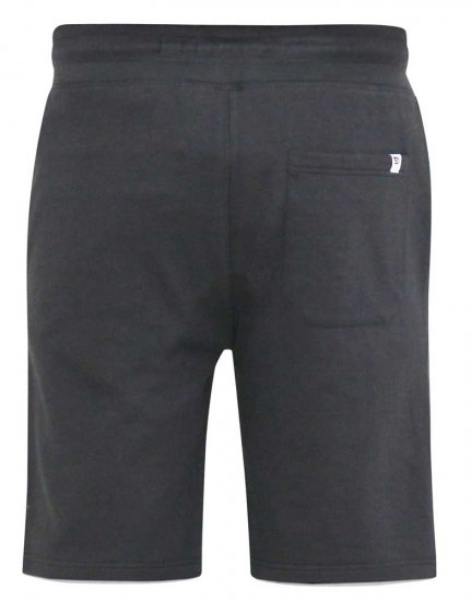 D555 STEFAN1 Elasticated Waist Loop Back Shorts Black - Tepláky & kraťasy - Tepláky a Teplákové Kraťasy 2XL-12XL