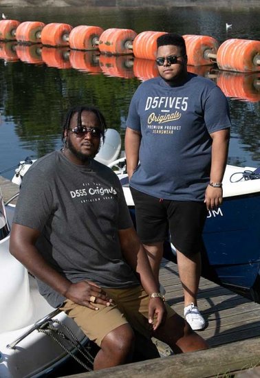 D555 ALFRED 2-Pack Brand Carrier Printed Crew Neck T-Shirts - Trička - Trička nadměrné velikosti - 2XL-14XL