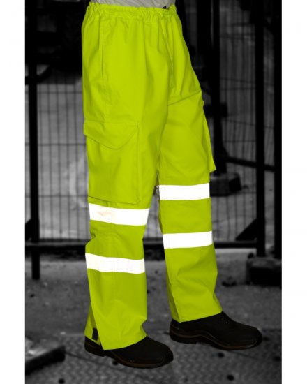 Leo Instow Breathable Executive Cargo Rain pants Hi-Vis Yellow - Pracovní oděvy - Pracovní Oděvy 3XL-6XL