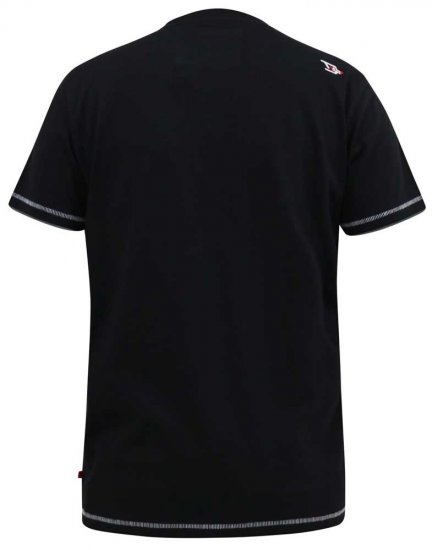 D555 BENNY LA Camo Printed Crew Neck T-Shirt Black - Trička - Trička nadměrné velikosti - 2XL-14XL