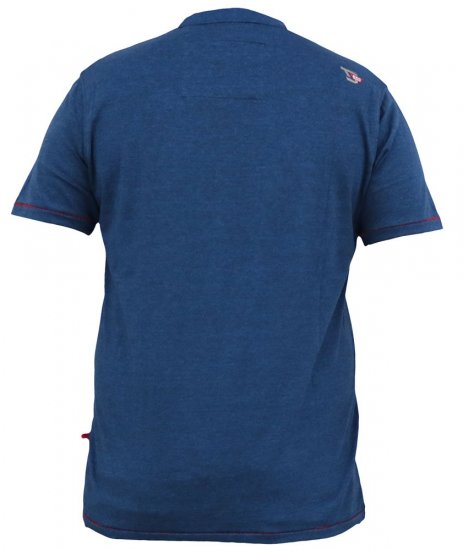 D555 BRADFORD Skeleton Biker Printed T-Shirt Navy - Trička - Trička nadměrné velikosti - 2XL-14XL