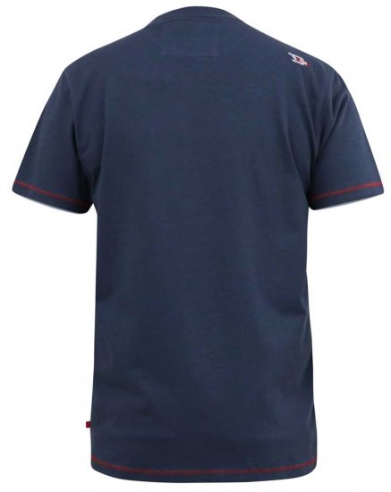 D555 COOK Trio Of Skulls Printed Crew Neck T-Shirt Slate Blue - Trička - Trička nadměrné velikosti - 2XL-14XL