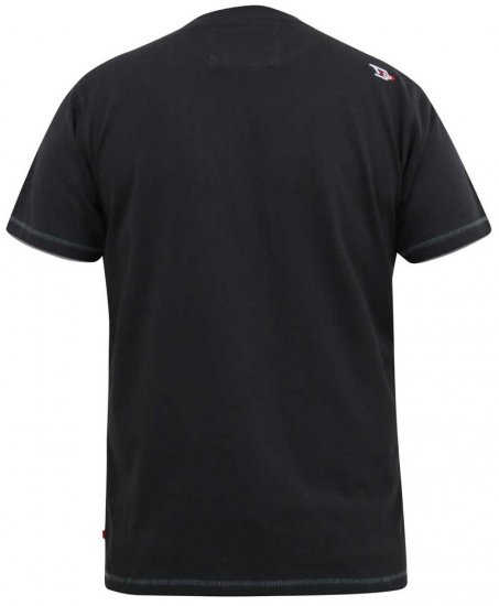 D555 CORTEX California Snake Printed Crew Neck T-Shirt Washed Black - Trička - Trička nadměrné velikosti - 2XL-14XL