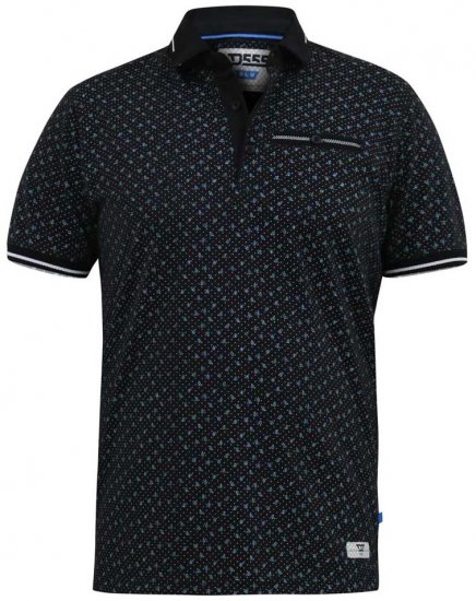 D555 WILSON AO Printed Polo Shirt Black - Polokošile - Polokošile 2XL-8XL - Trička s límečkem 2XL-8XL